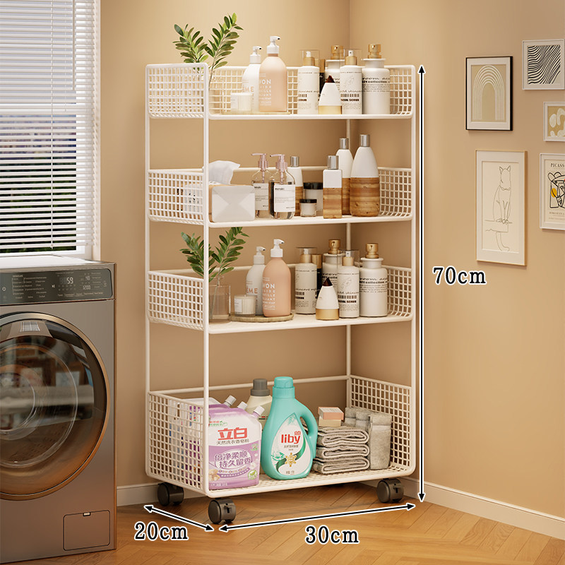 White four-tier medium size - wheeled version