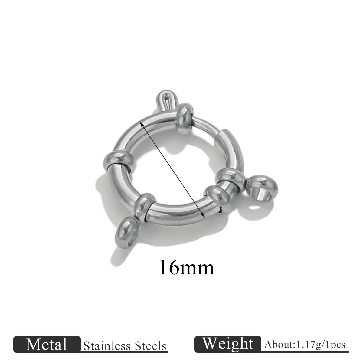 4:Spring buckle sailor buckle-steel color 16mm