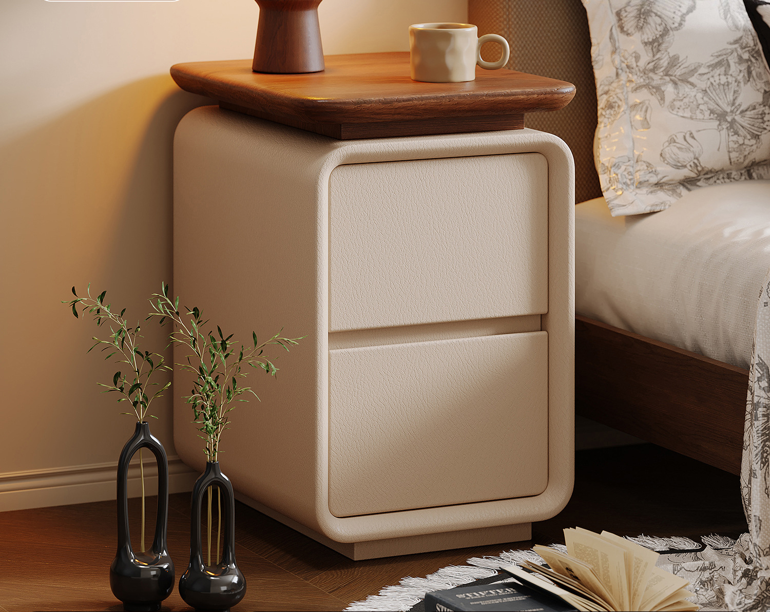 Walnut color countertop - off-white