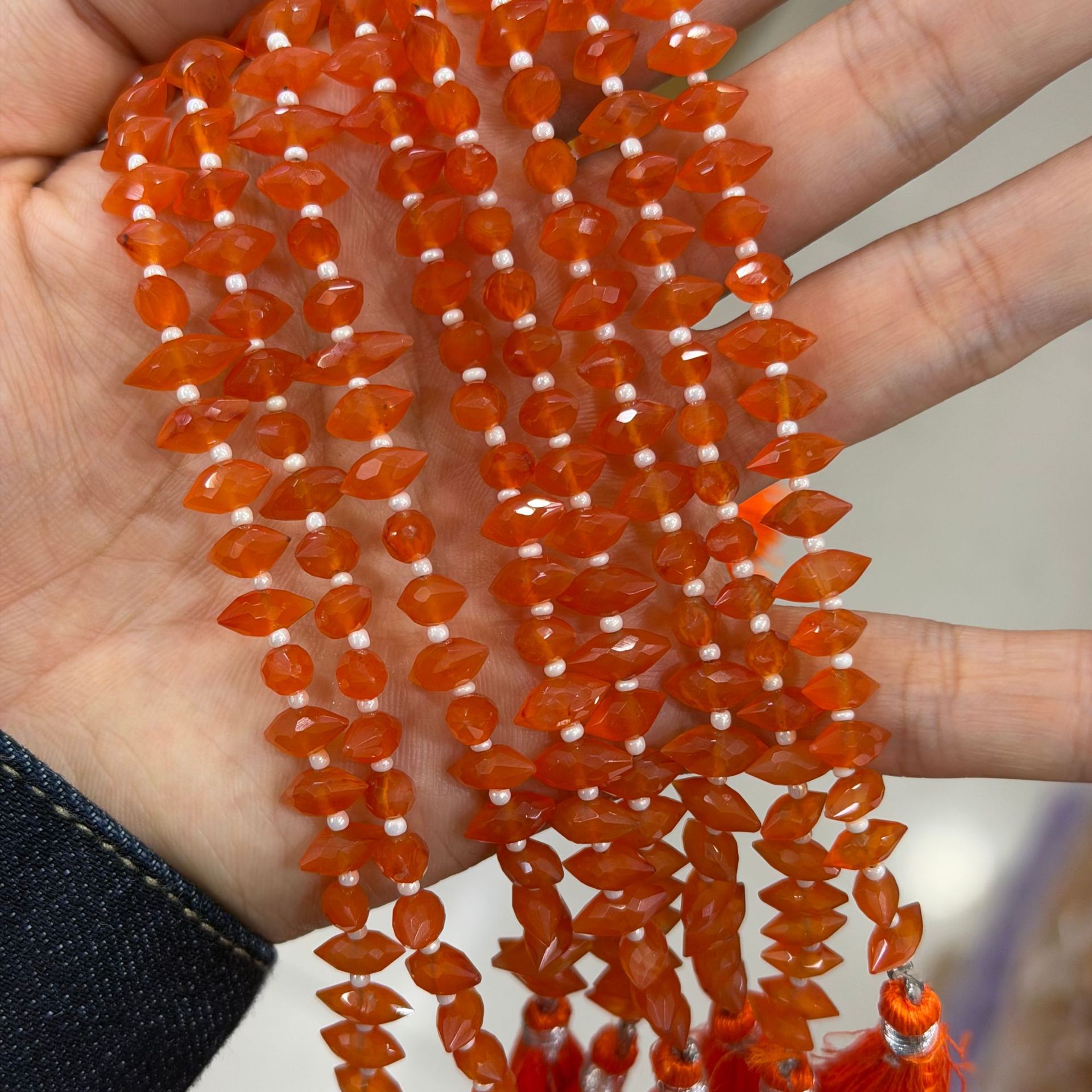 10 Red agate 9*4mm/35pcs
