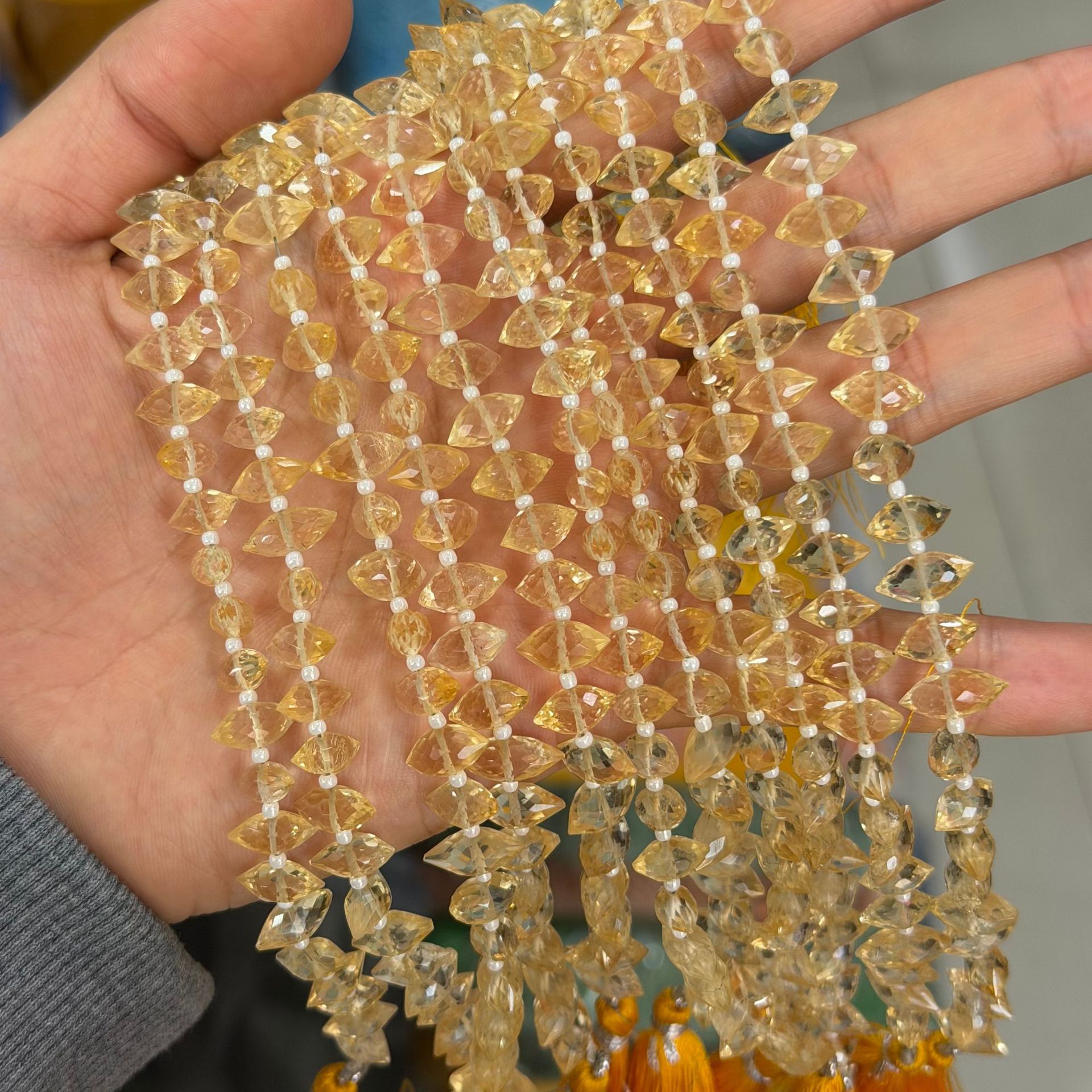 4 Citrine glitter labradorite 11*5mm/28pcs