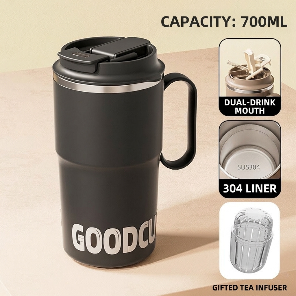 Black double drink [with tea compartment]