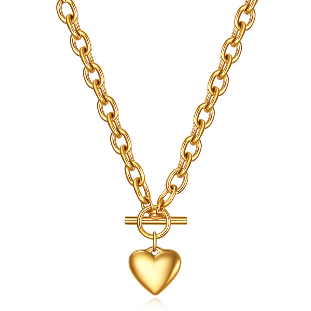1:glossy love ot buckle necklace 50cm-gold