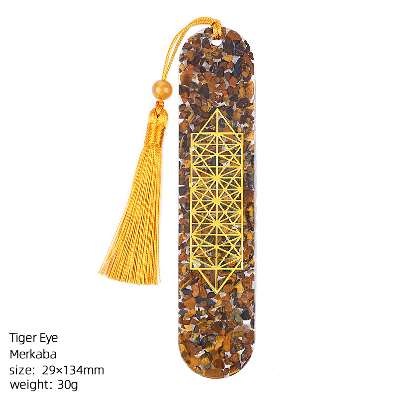 10 Tiger eye stone (merkaba bookmark)