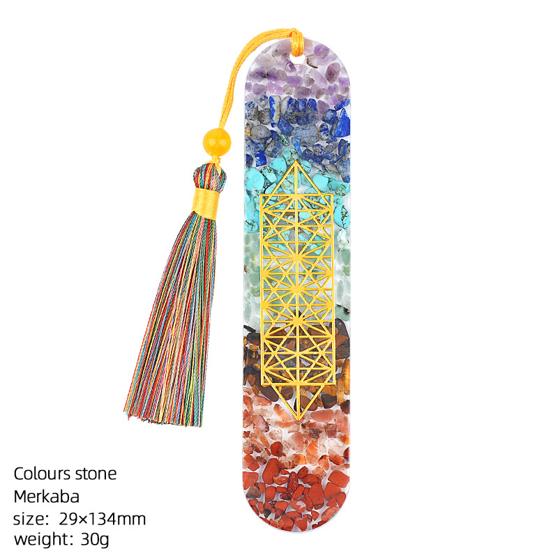 13:Colorful stone (merkaba bookmark)