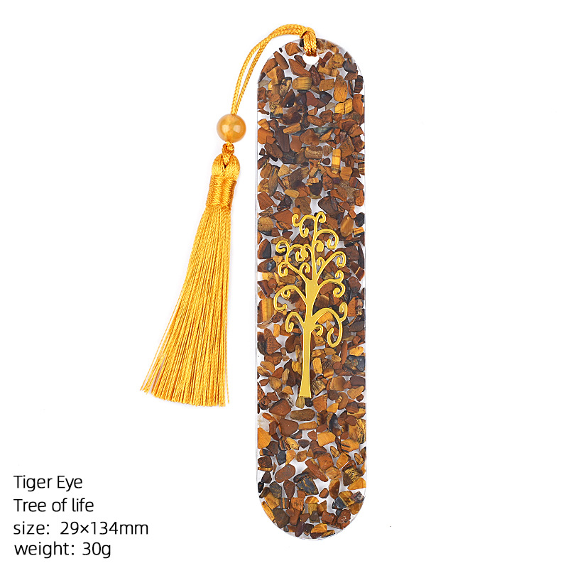 17:Tiger eye stone (tree of life bookmark)