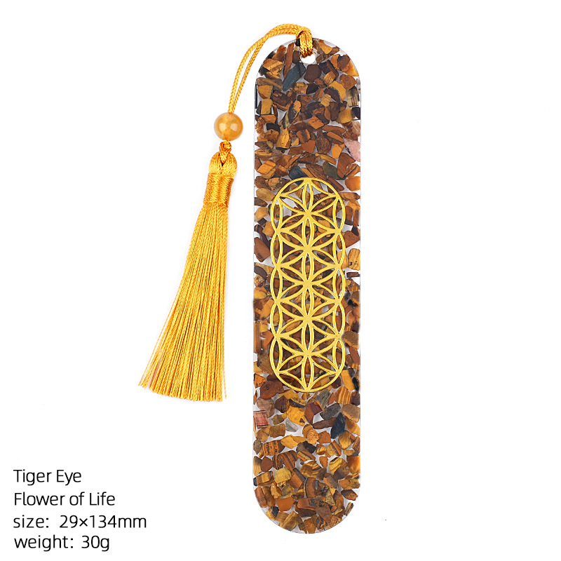 24 Tiger eye stone (flower of life bookmark)
