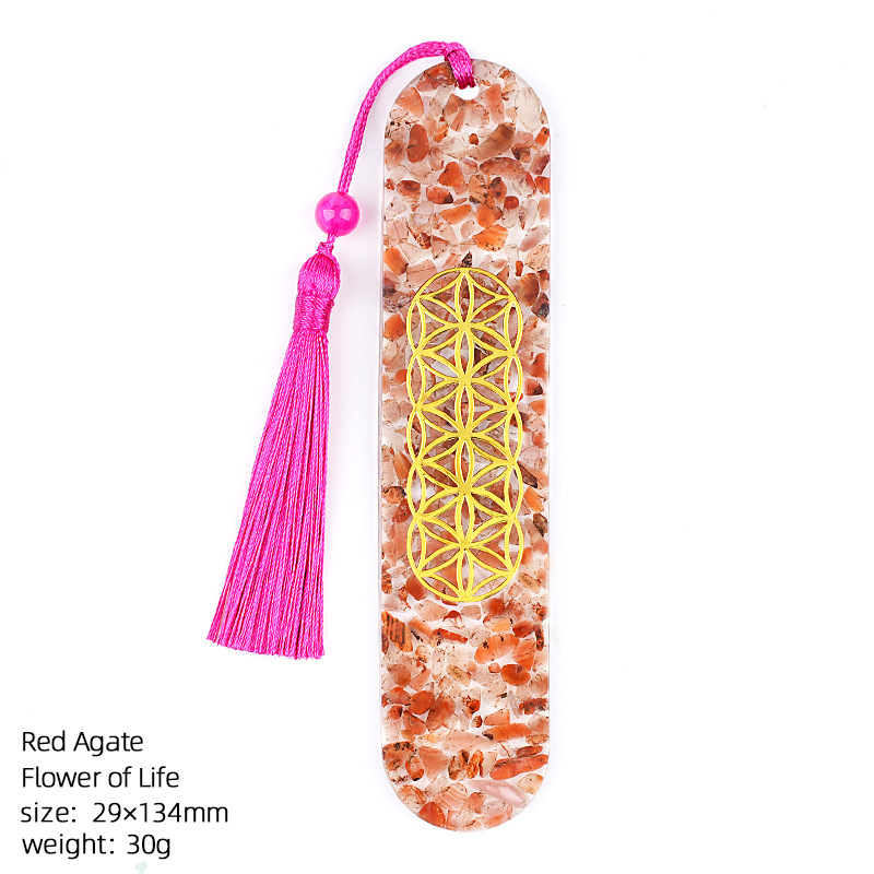 25 Red agate (flower of life bookmark)