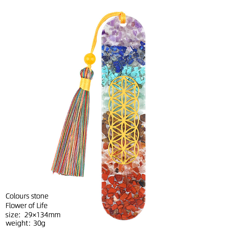 27:Colorful stone (flower of life bookmark)