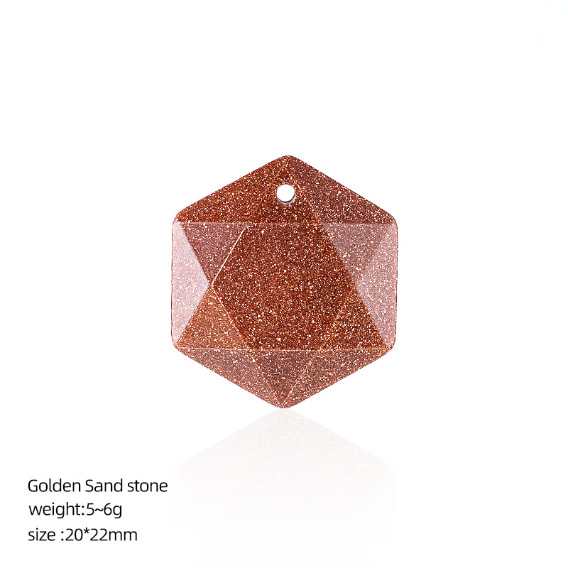 7:Gold sand stone six-pointed star pendant (artificial)