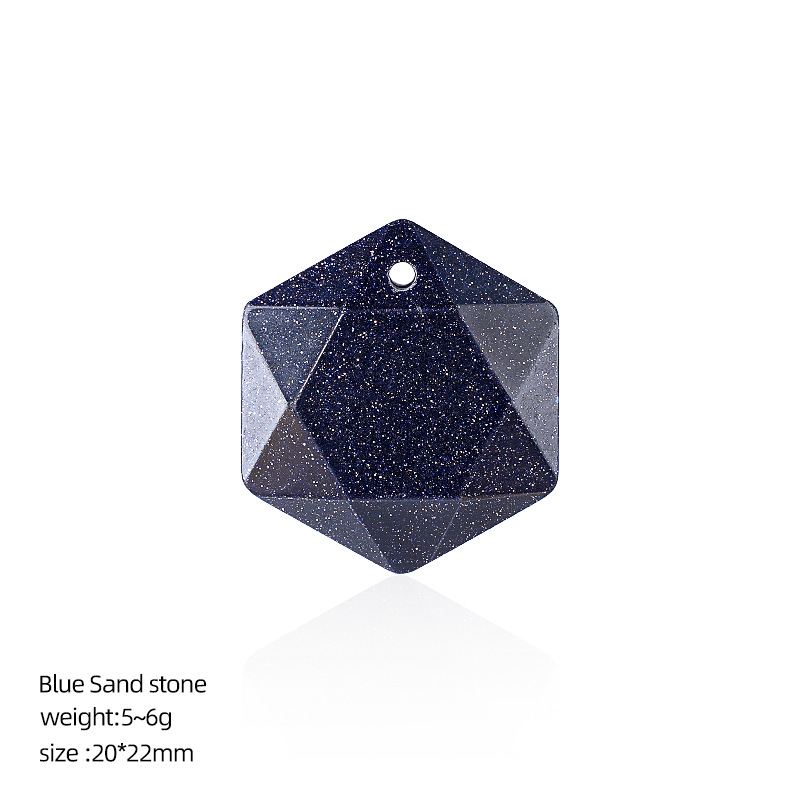 8:Blue sandstone six-pointed star pendant (artificial)