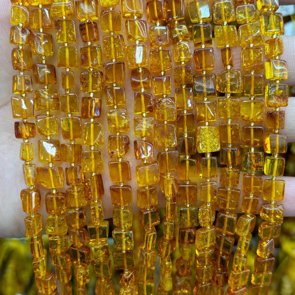 1:6-7mm amber square pieces (about 46 pieces)