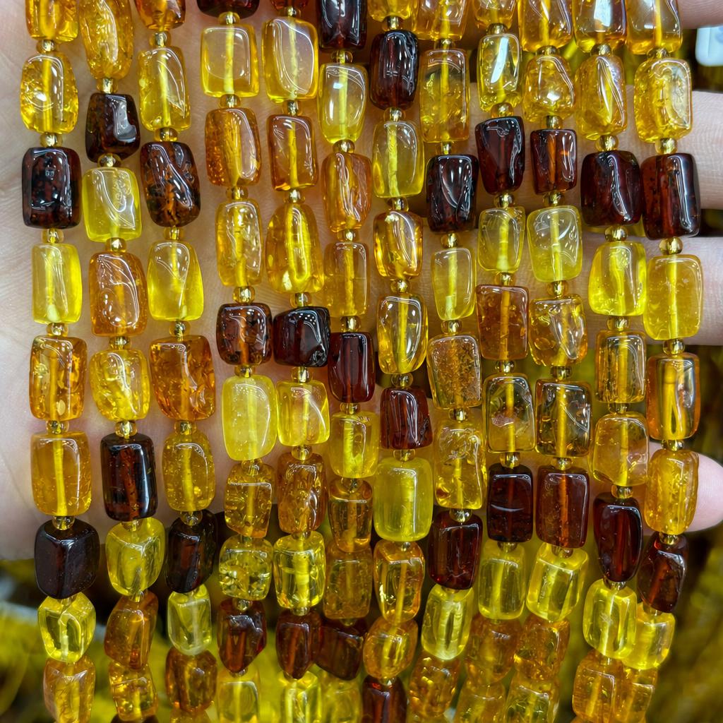 14:7x11mm amber pillars (about 30 pieces)