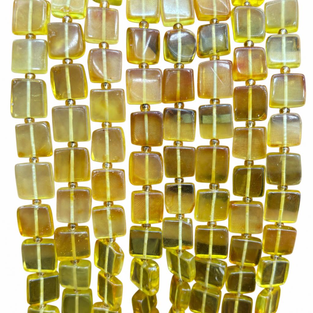 10x10mm amber square piece 1 (about 30 pieces)