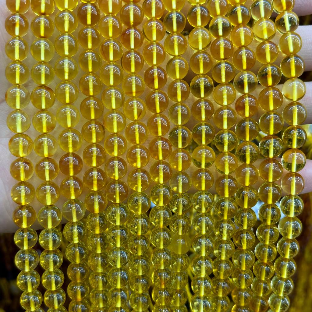 8mm amber round beads (about 46 pieces)