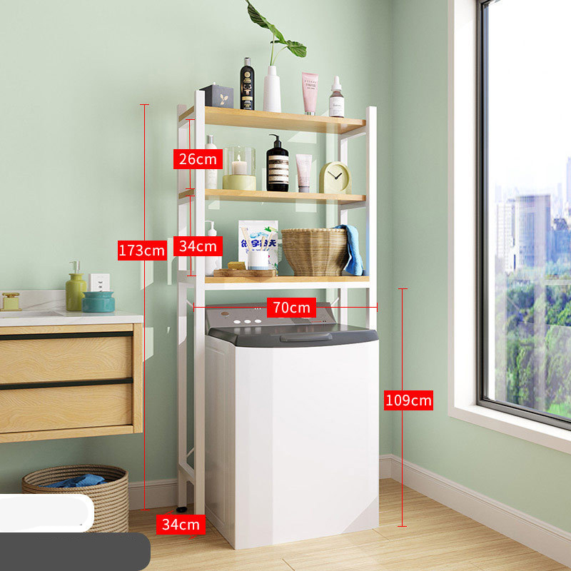 White three-layer flip-top washing machine rack