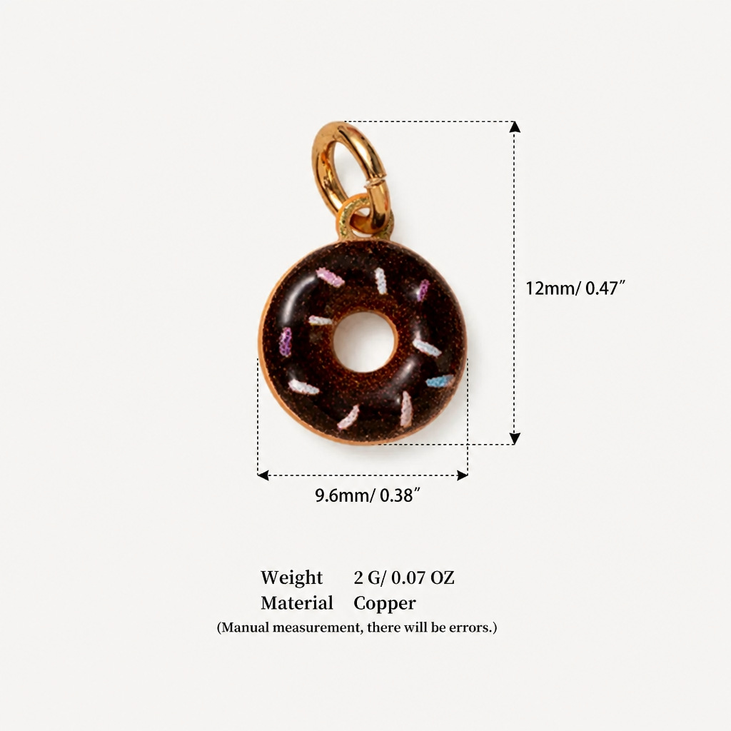 17:17 chocolate donut pendant