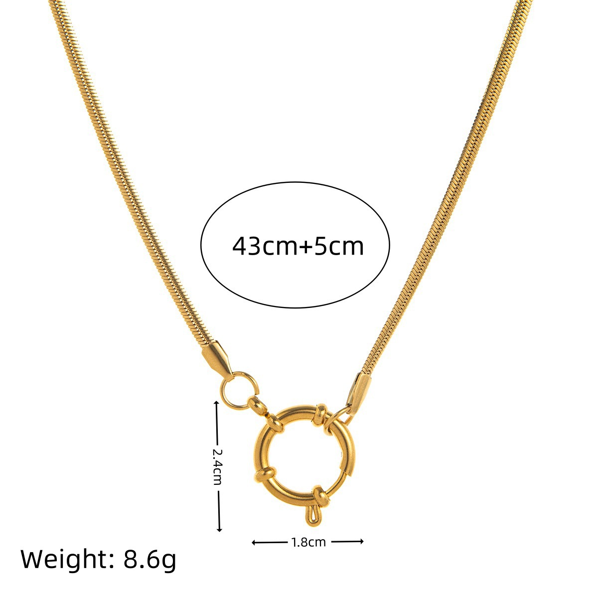 26:18mm sailor buckle flat snake chain