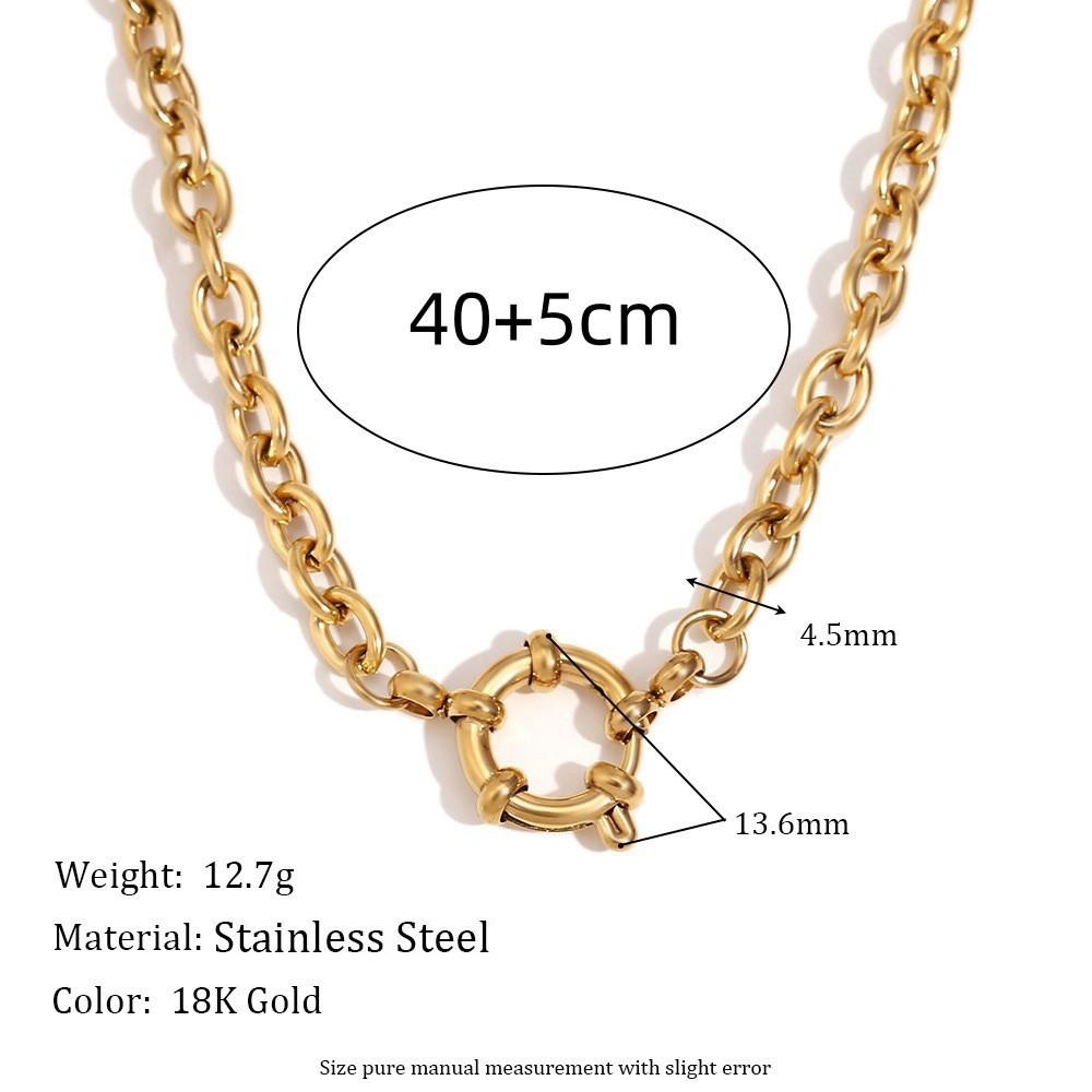 29 Round pearl sailor buckle chain 40 5cm