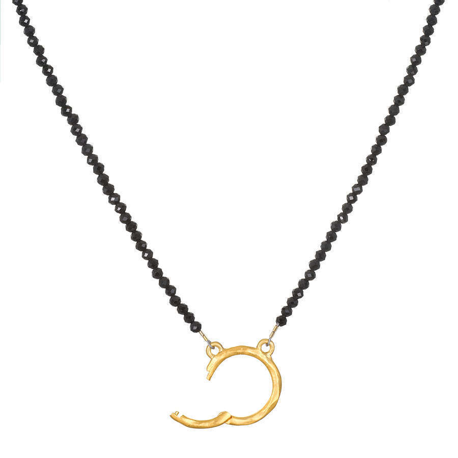 39:Black bead buckle chain