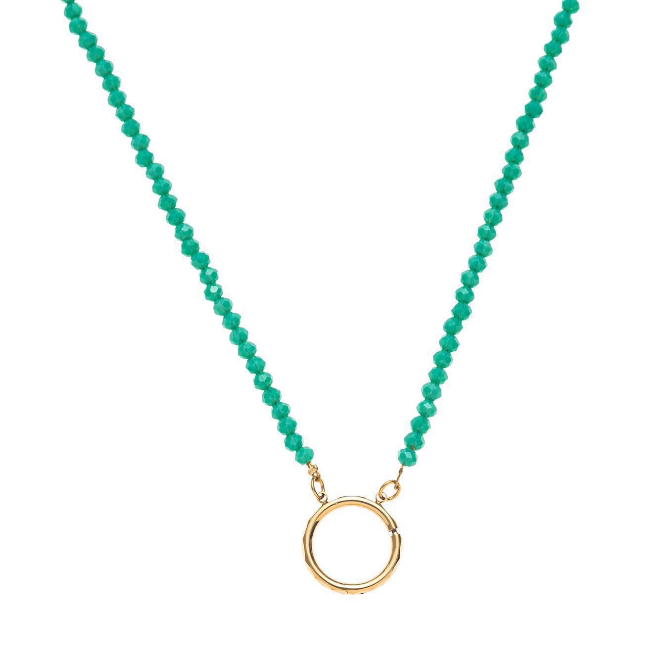 40:Green bead buckle chain