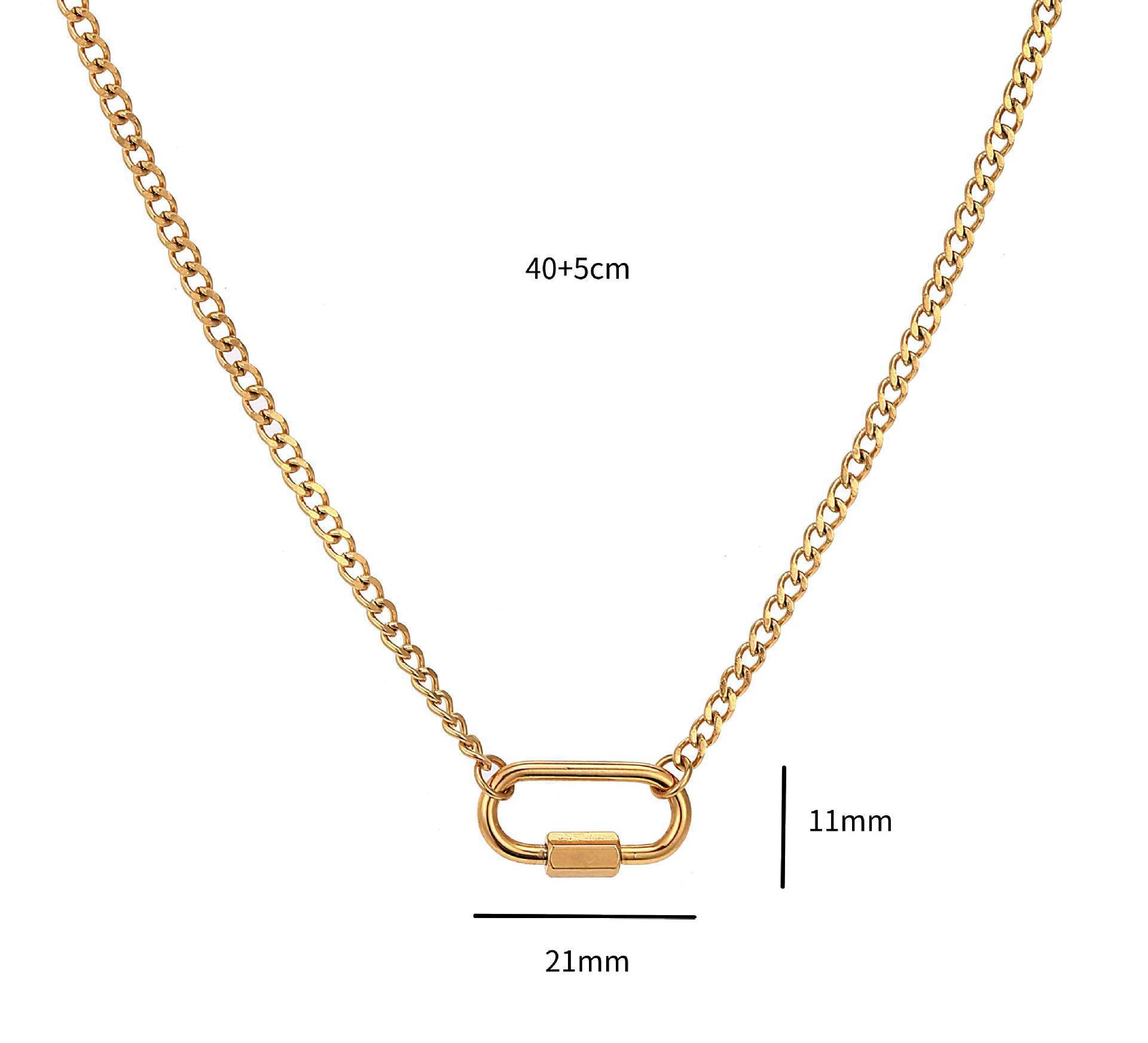 36 Paperclip small oval carabiner chain (gold)