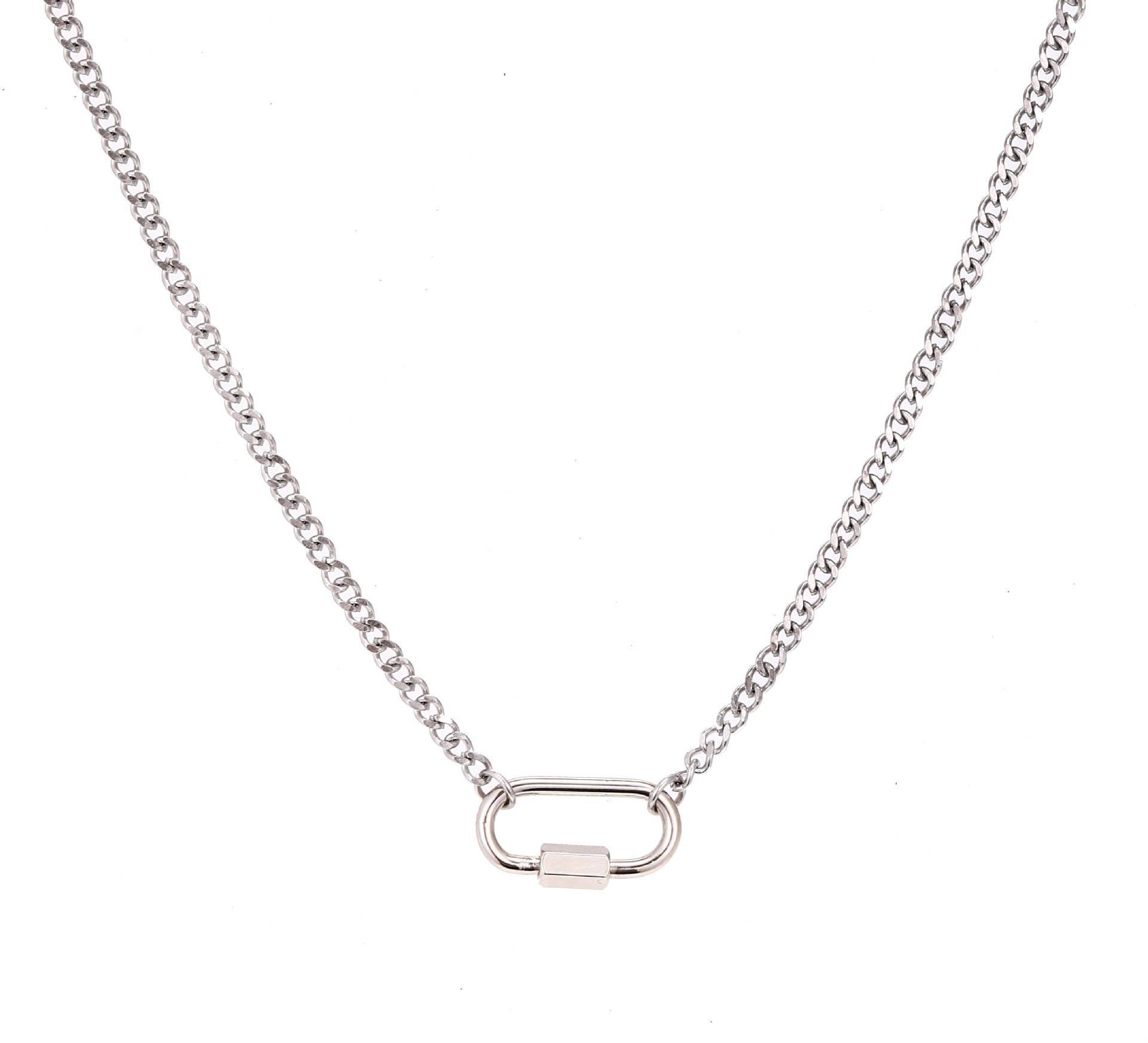 37 Paperclip small oval carabiner chain (steel col