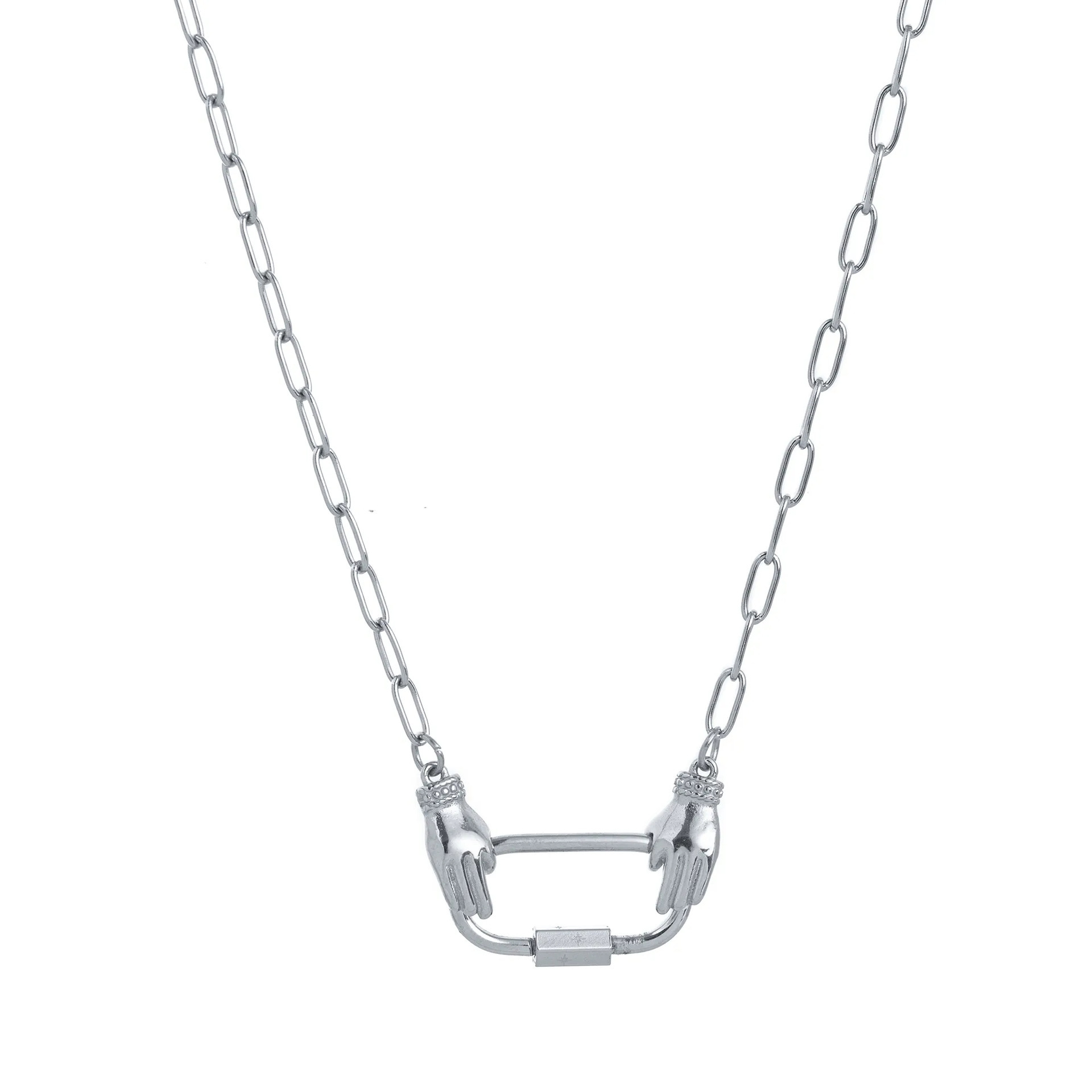 43:Silver hand necklace