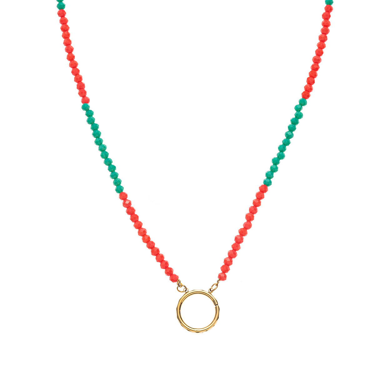 41 Color block buckle ring chain