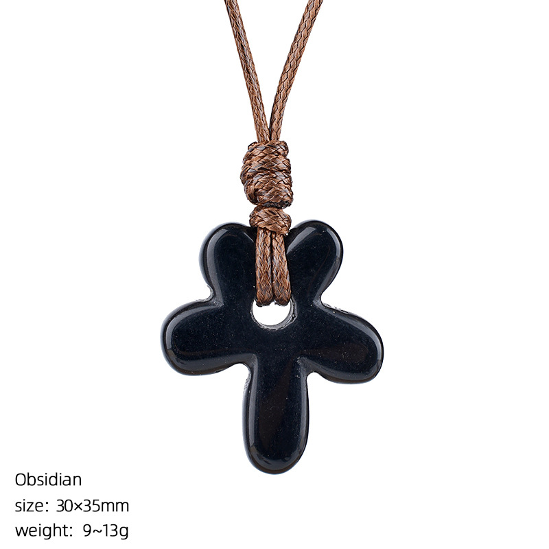 4:Obsidian flower necklace