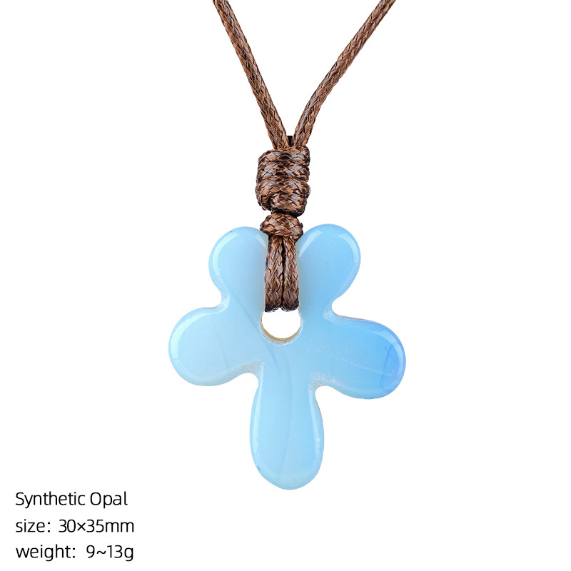 12:Opal (artificial) flower necklace