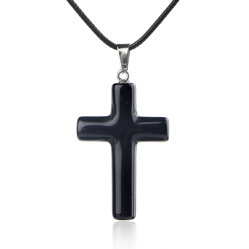 7:Obsidian (cross necklace)