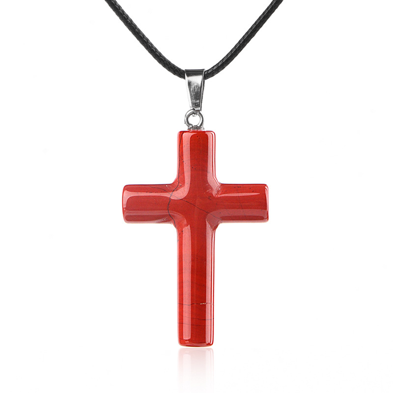 8:Red jasper (cross necklace)