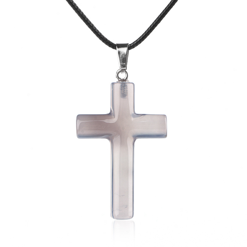 9:Gray agate (cross necklace)