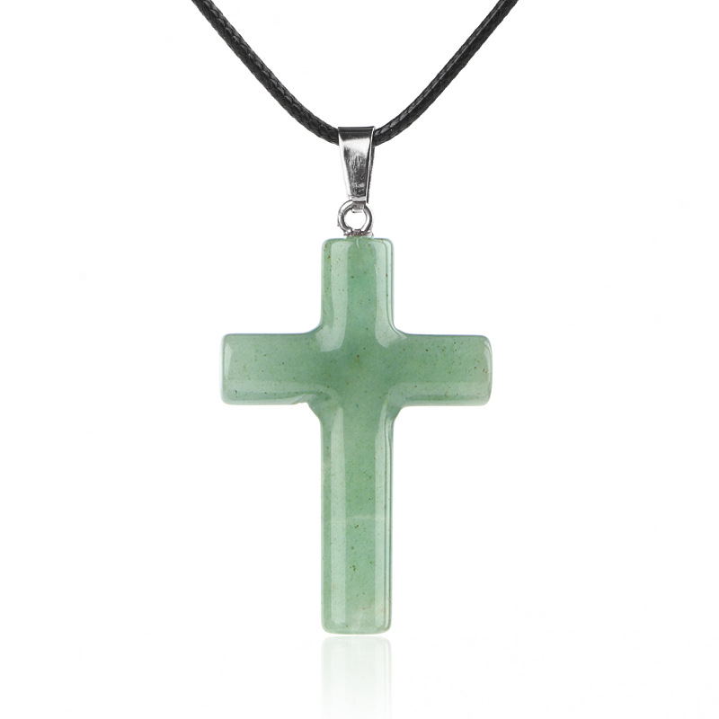 18:Green aventurine (cross necklace)