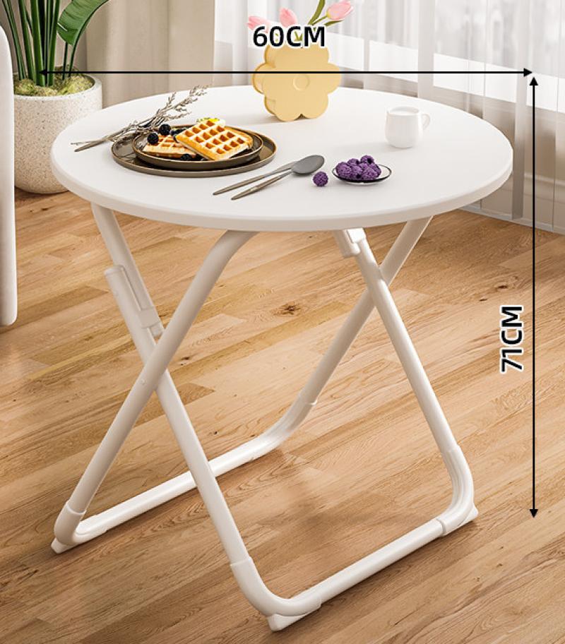 [folding and installation-free] 60 round table cream white