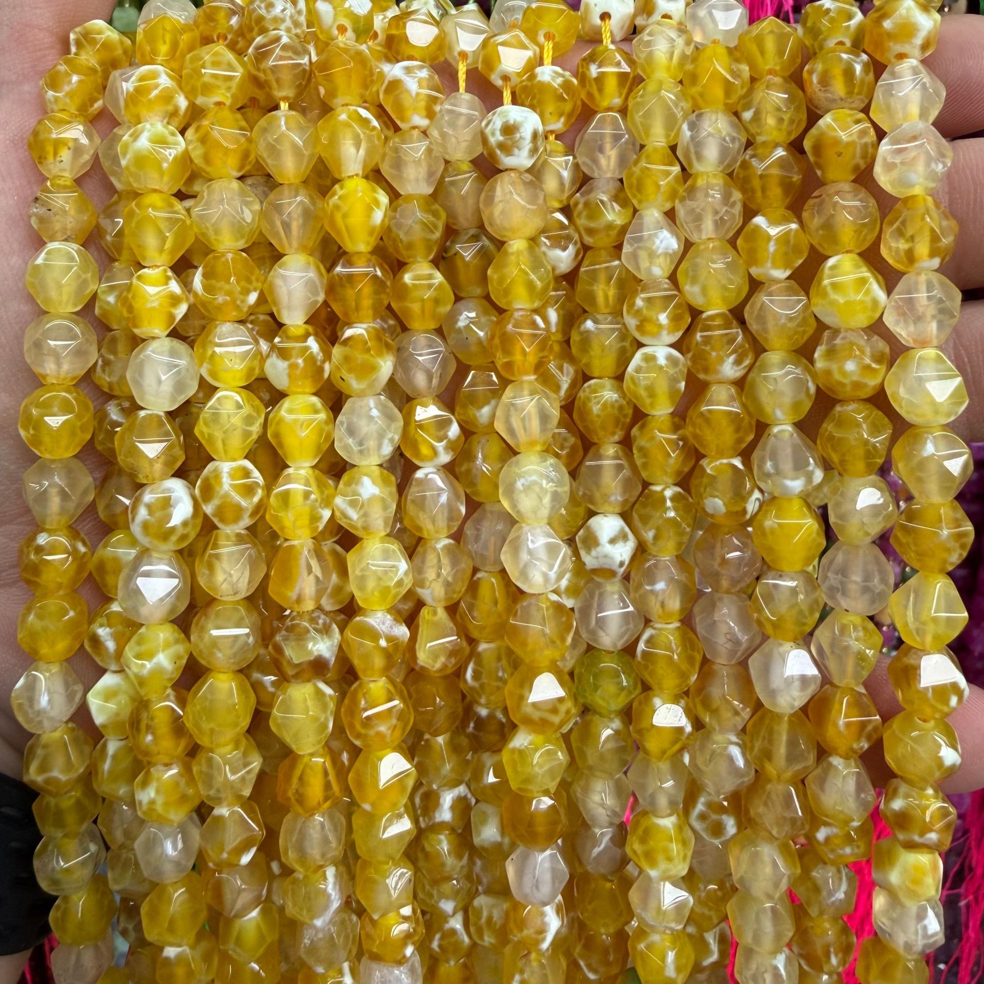 Yellow agate 6mm/60pcs