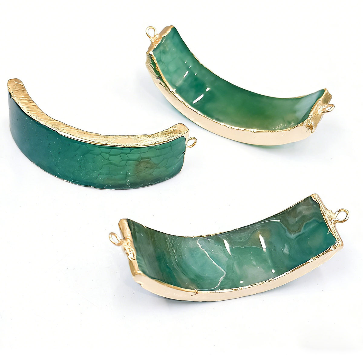 2 green agate