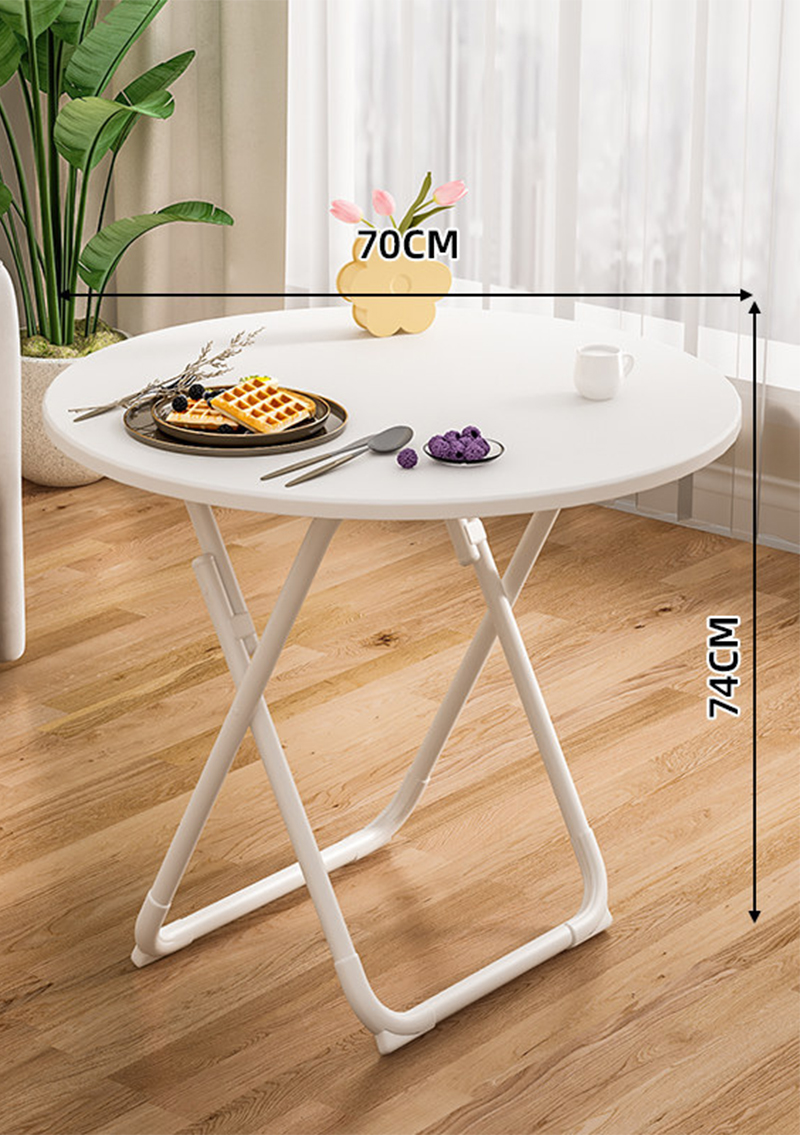 [folding and installation-free] 70 round table cream white