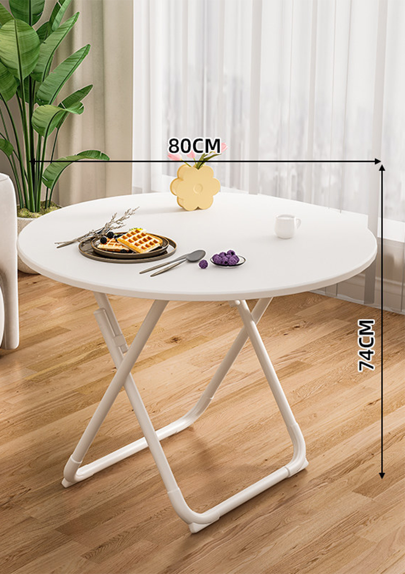 [folding and installation-free] 80 round table cream white