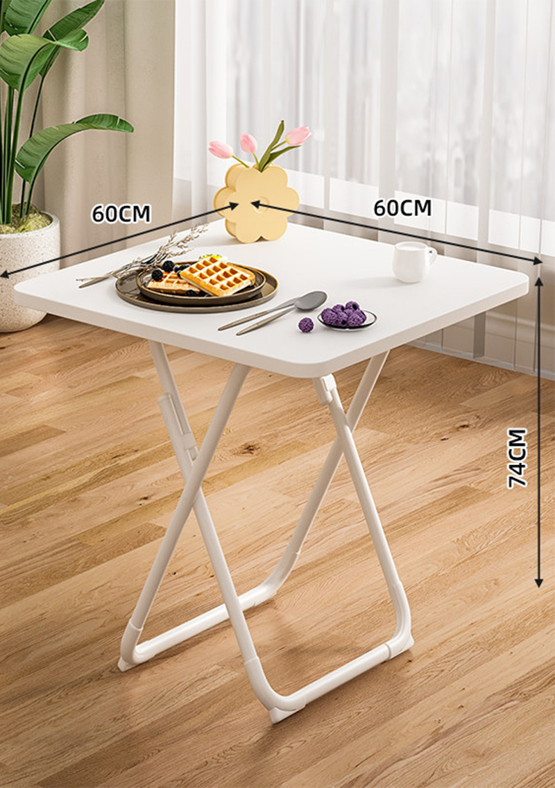 [folding and installation-free] 60 square table cream white