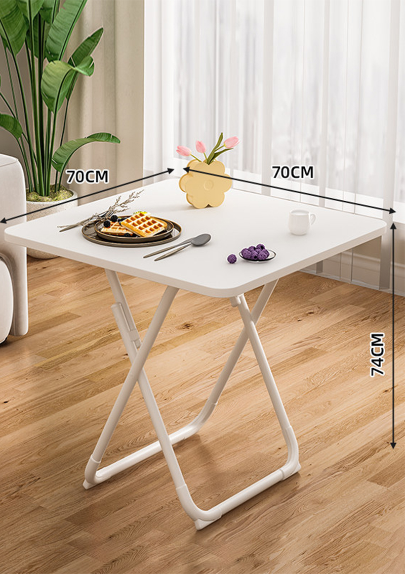 [folding and installation-free] 70 square table cream white