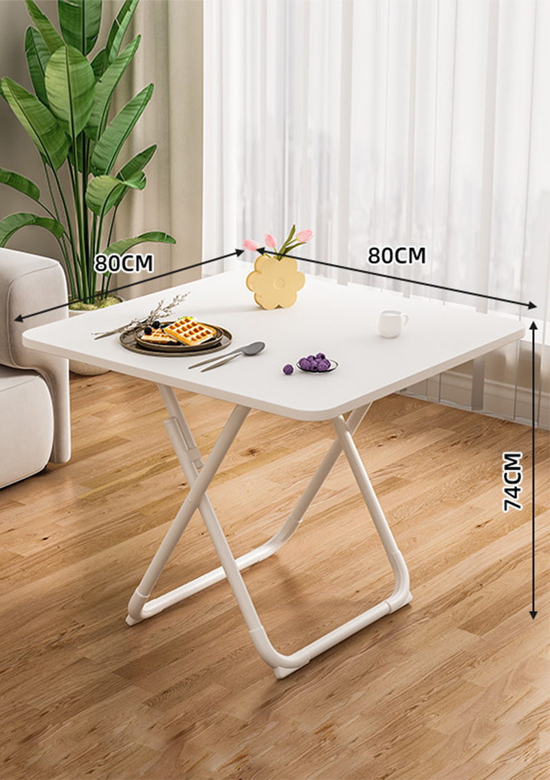 [folding and installation-free] 80 square table cream white