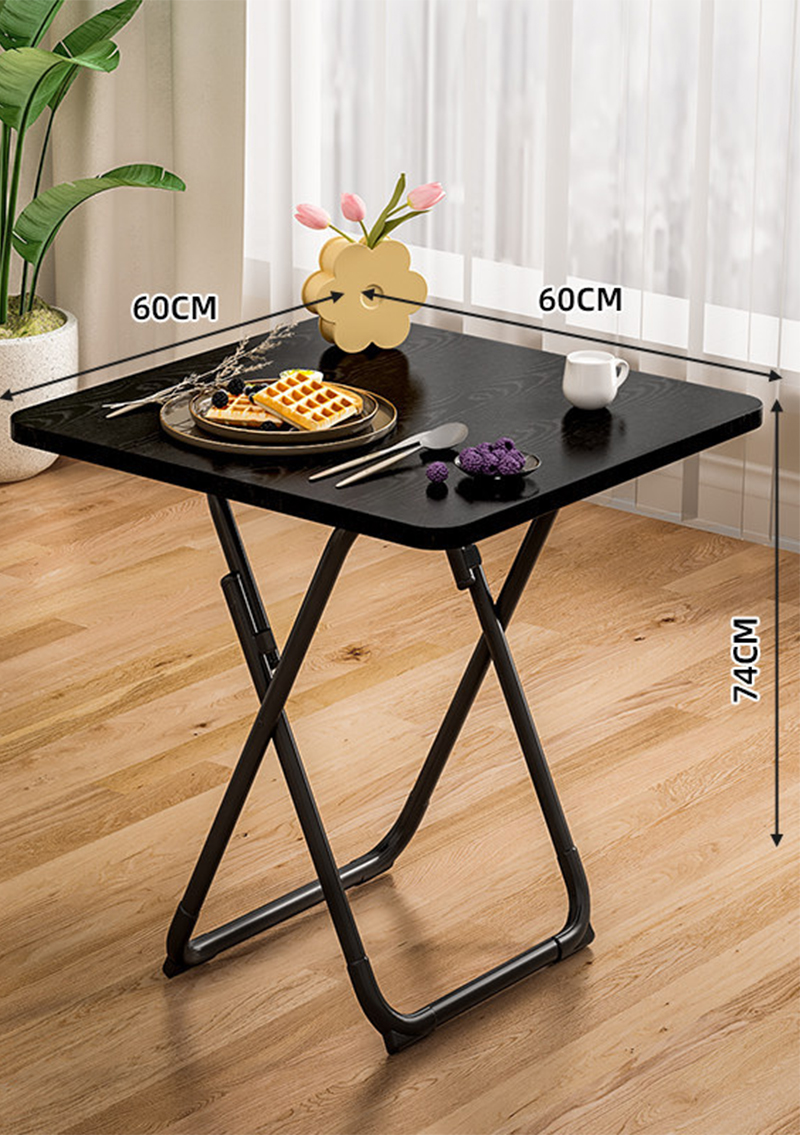 [folding and installation-free] 60 square table, stain-resistant black
