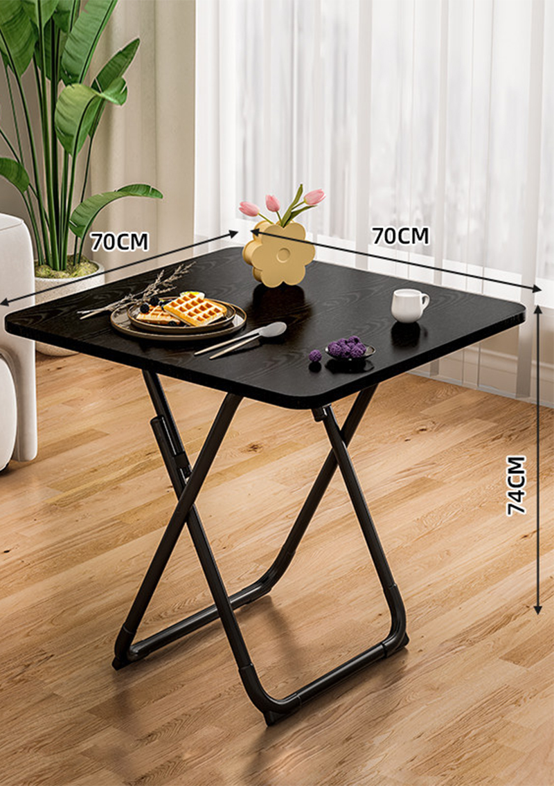 [folding and installation-free] 70 square table, stain-resistant black