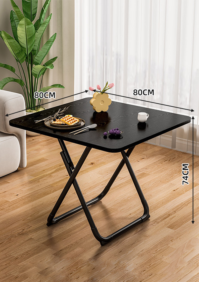[folding and installation-free] 80 square table, stain-resistant black