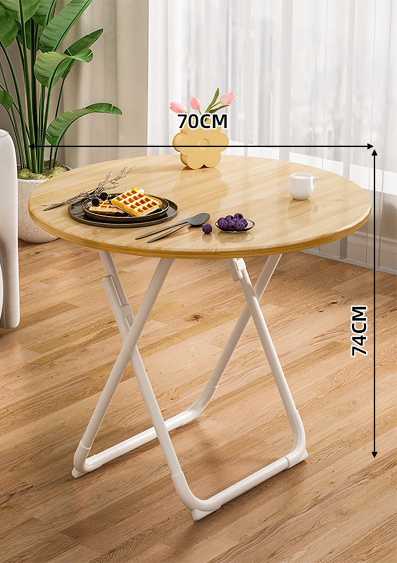 [folding and installation-free] 70 round table fresh wood