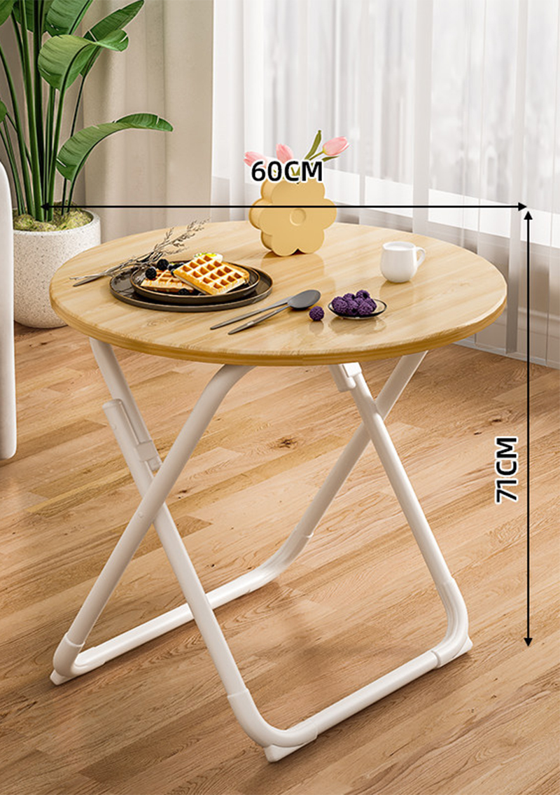 [folding and installation-free] 60 round table fresh wood