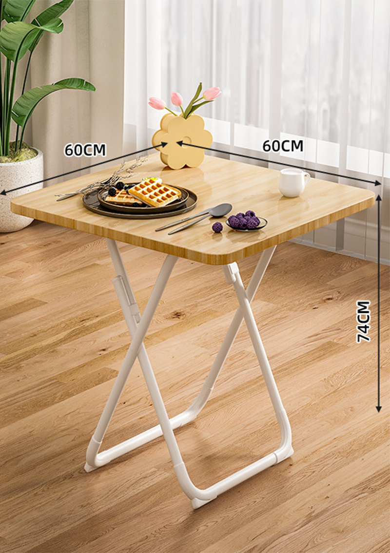[folding and installation-free] 60 square table fresh wood