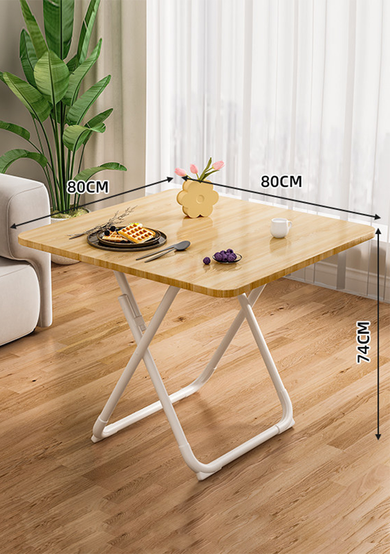 [folding and installation-free] 80 square table fresh wood